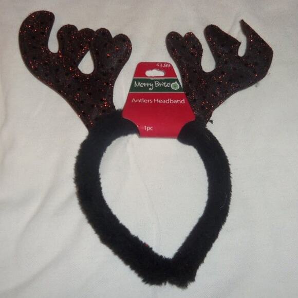 Brown with Red Sequin Deer Antlers Headband by Merry Brite - Picture 1 of 1